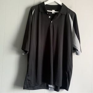 SLAZENGER Men's Black Colorblock Mesh Golf Polo XL